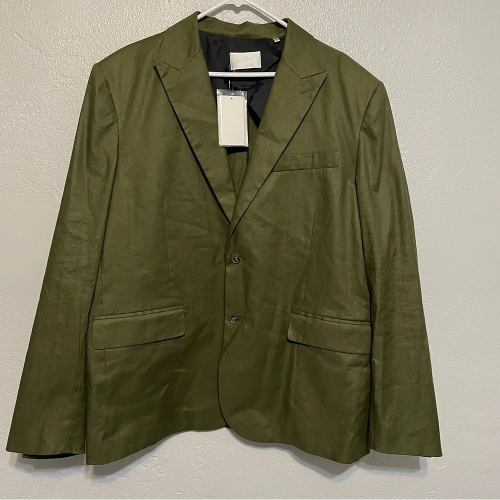 7 For All Mankind Army Linen Blazer Italian Fabric NWT​​​